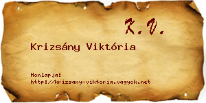 Krizsány Viktória névjegykártya